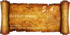 Siffer Ahmed névjegykártya